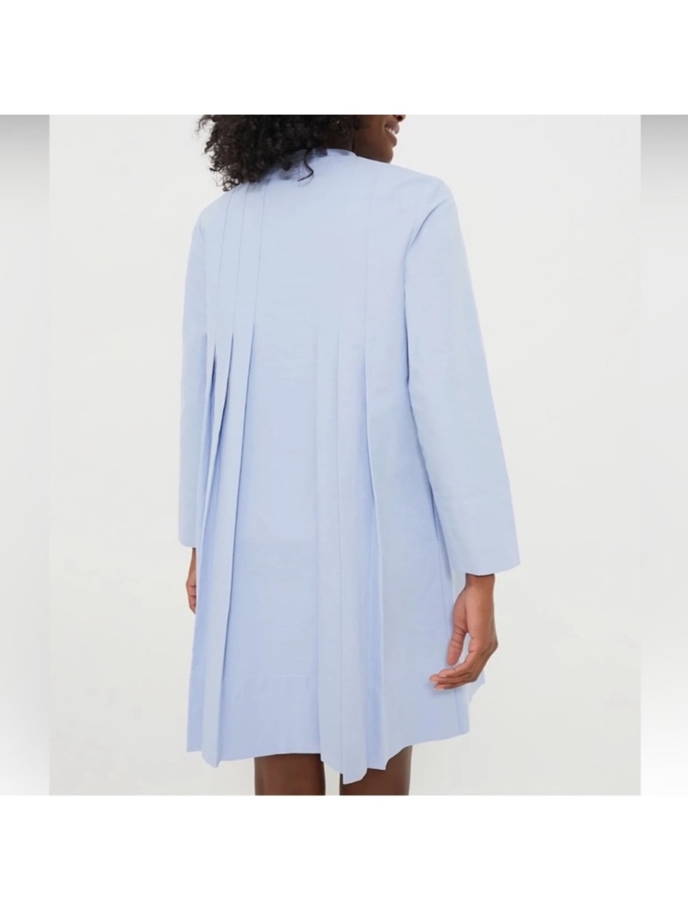 Tuckernuck Dress Womens XXL Sky Blue Luella Pleated Mini Shirtdress Coastal NWT - Picture 3 of 15